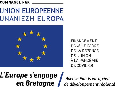 Logo FEDER REACT EU - Projet cofinancé par l&#x27;union européenne - L&#x27;Europe s&#x27;engage en Bretagne